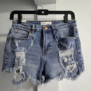 Almost Famous Light Blue Ripped Jean Shorts